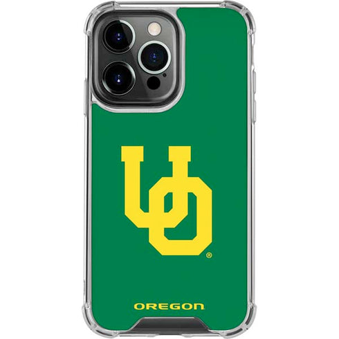 University of Oregon UO on Green iPhone 16 Pro Clear Case